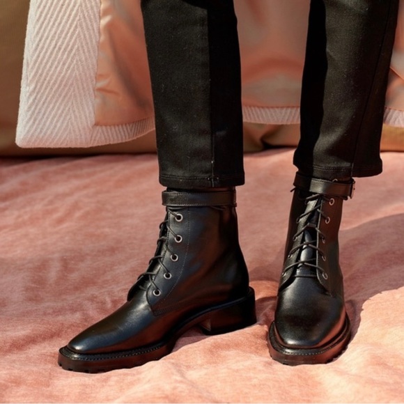 NWOT Rachel Comey Dame Leather Combat Boots with Strap - Picture 3 of 13